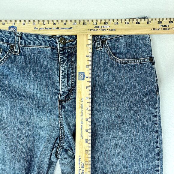 St John's Bay Womens Jeans Blue Size 34 (34x26) Bootcut High Rise Denim Wash - Picture 5 of 9